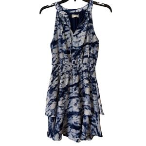 Altar'd State Women's Juniors Mini Dress XS Navy Blue Tie Dye Fit & Flare Halter